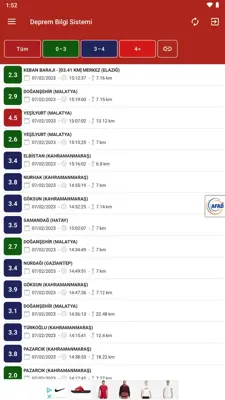 Deprem Bilgi Sistemi android App screenshot 5